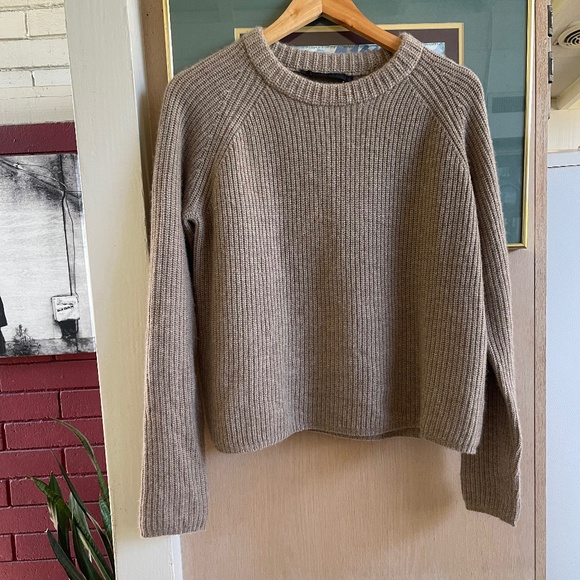 Cashmere Jenni Kayne Brown Ribbed Sweater